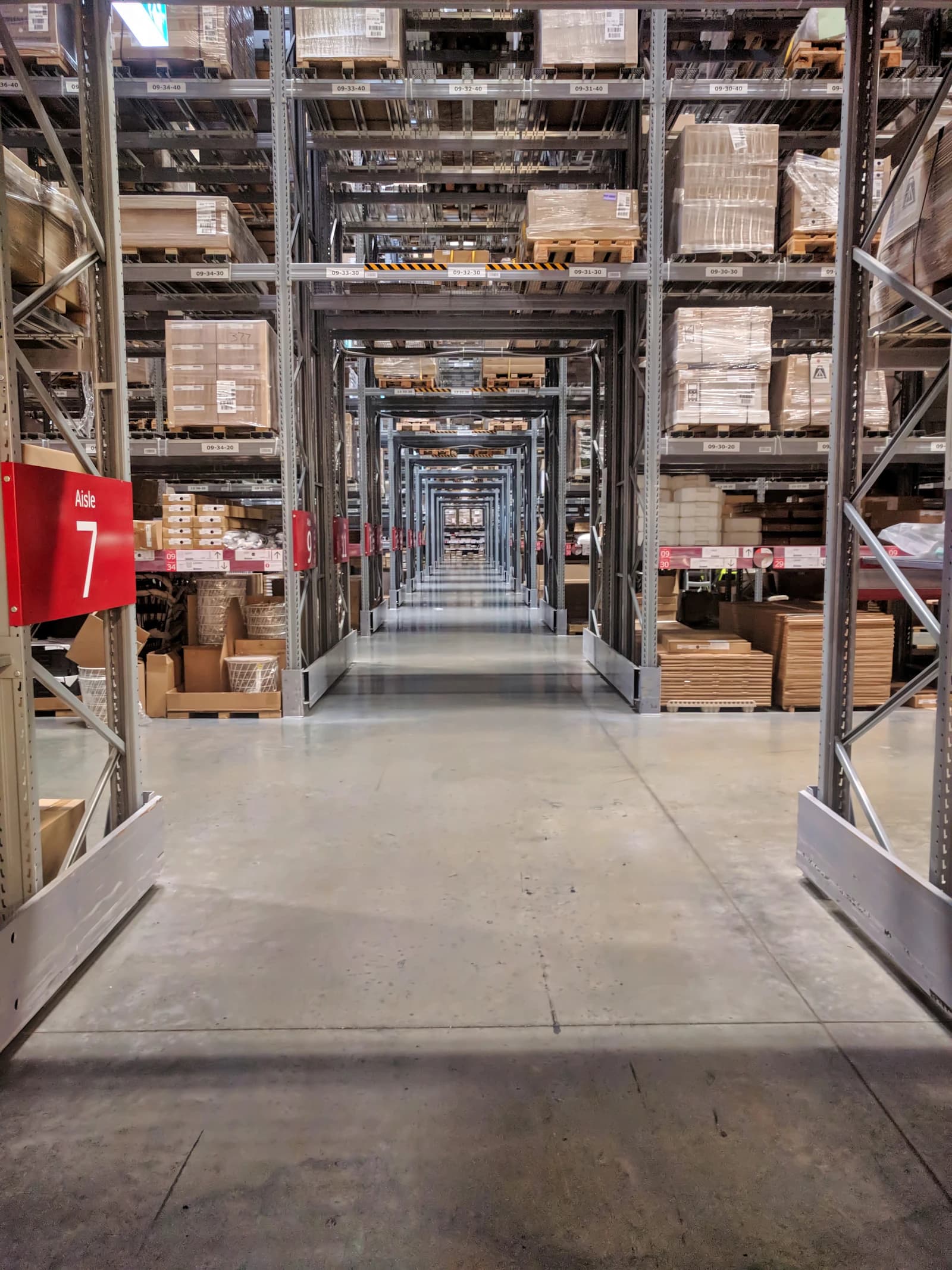 Organisation du stockage logistique, photographie illustrative